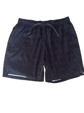 Men's Bearbottom Athletic Black Patterned Performance Shorts